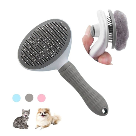 Escova massageadora para cães e gatos de aço inoxidável.